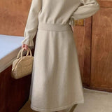 Elegant Exquisite 3D Flower V-Neck Sweater & Skirt Set