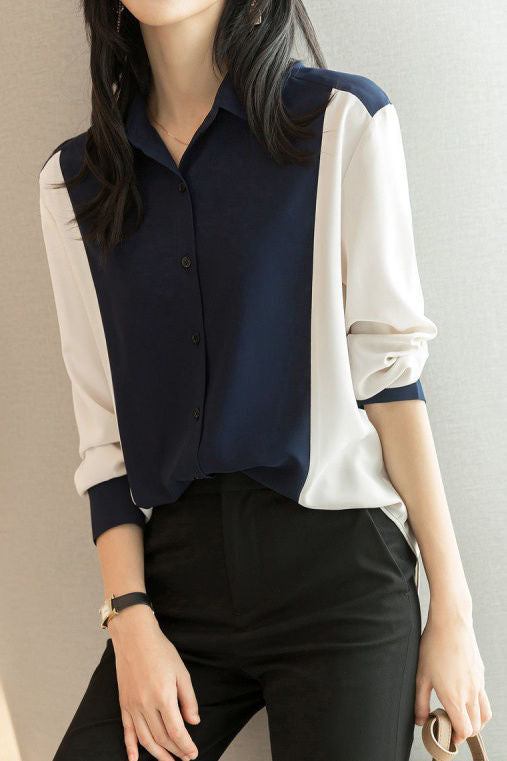 Casual Commuter Versatile Patchwork Shirt - liwisi