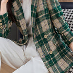 Casual Commuter Elegant Checkered Blazer - liwisi
