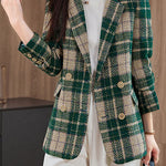 Casual Commuter Elegant Checkered Blazer - liwisi