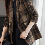 Casual Commuter Elegant Checkered Blazer - liwisi