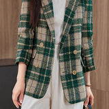 Casual Commuter Elegant Checkered Blazer - liwisi