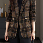 Casual Commuter Elegant Checkered Blazer - liwisi