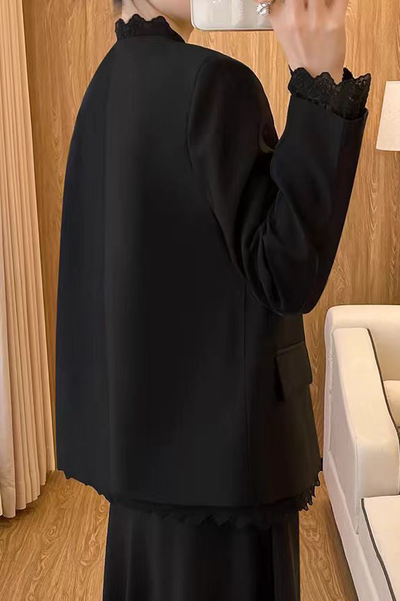 Exquisite Elegant Lace Trim Blazer - liwisi
