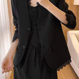 Exquisite Elegant Lace Trim Blazer - liwisi