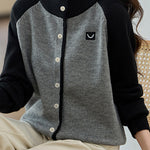 Casual Commuter Color Block Patchwork Knit Cardigan - liwisi