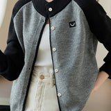 Casual Commuter Color Block Patchwork Knit Cardigan - liwisi