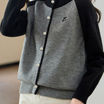 Casual Commuter Color Block Patchwork Knit Cardigan - liwisi