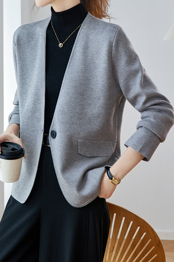Elegant Loose Knit Jacket - liwisi