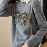 Casual American Retro Butterfly Sweatshirt