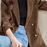 Casual Commuting Corduroy Blazer - liwisi