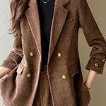 Casual Commuting Corduroy Blazer - liwisi