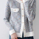 Elegant Color-Block Knitted Cardigan - liwisi