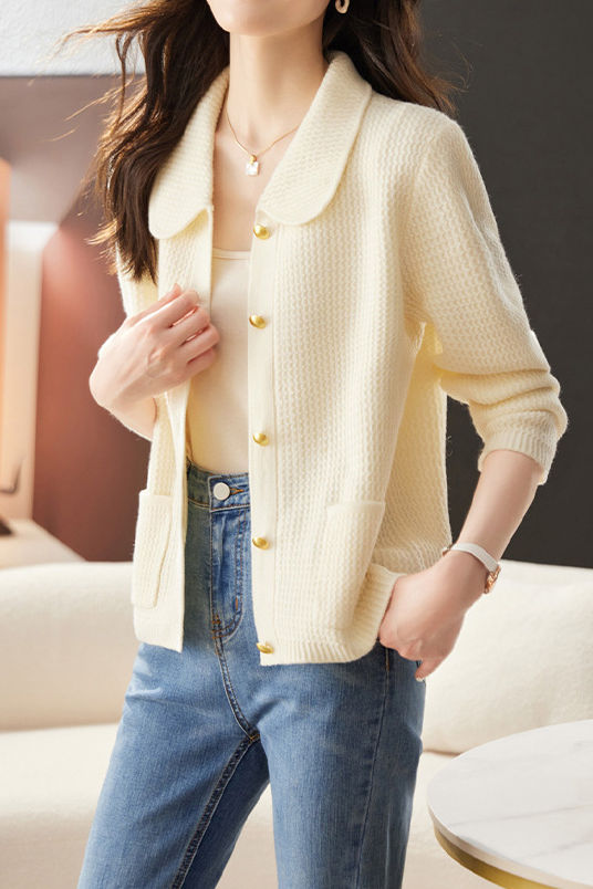 Casual Commuting Plaid Textured Lapel Coat - liwisi