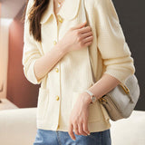 Casual Commuting Plaid Textured Lapel Coat - liwisi