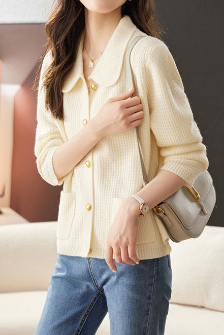 Casual Commuting Plaid Textured Lapel Coat - liwisi