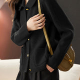 Casual Commuting Plaid Textured Lapel Coat - liwisi