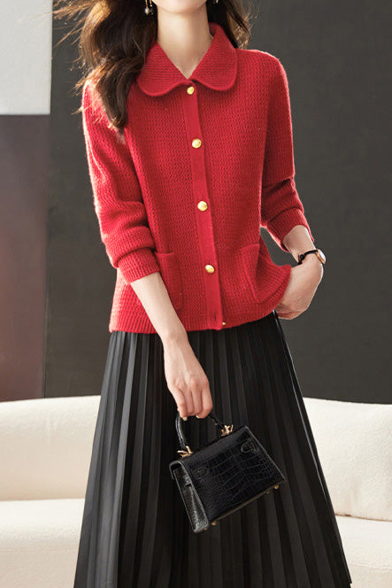 Casual Commuting Plaid Textured Lapel Coat - liwisi