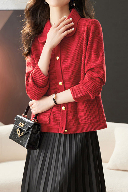 Casual Commuting Plaid Textured Lapel Coat - liwisi