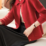 Casual Commuting Plaid Textured Lapel Coat - liwisi