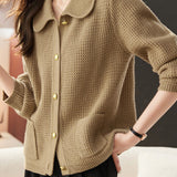 Casual Commuting Plaid Textured Lapel Coat - liwisi