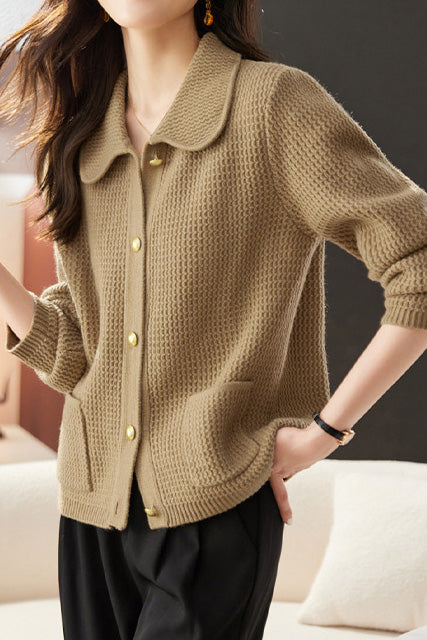 Casual Commuting Plaid Textured Lapel Coat - liwisi