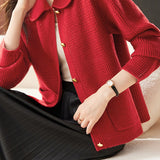 Casual Commuting Plaid Textured Lapel Coat - liwisi