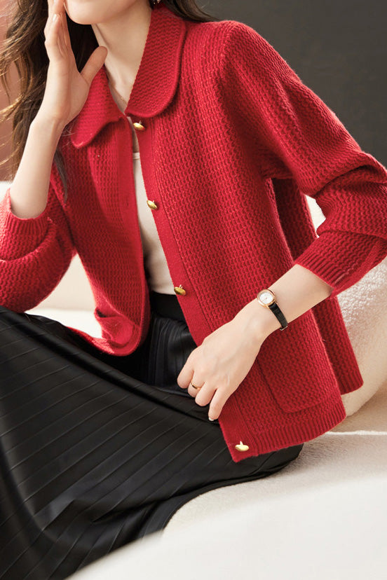 Casual Commuting Plaid Textured Lapel Coat - liwisi