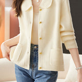 Casual Commuting Plaid Textured Lapel Coat - liwisi