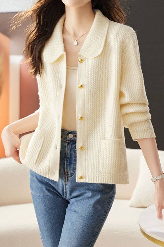 Casual Commuting Plaid Textured Lapel Coat - liwisi