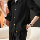 Casual Commuting Plaid Textured Lapel Coat - liwisi
