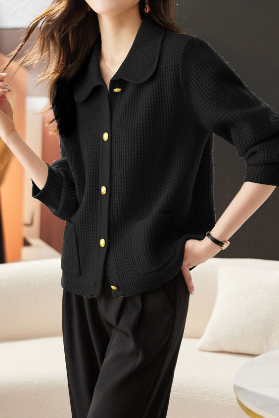 Casual Commuting Plaid Textured Lapel Coat - liwisi