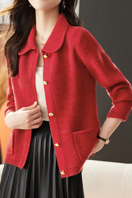 Casual Commuting Plaid Textured Lapel Coat - liwisi