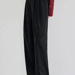 Simple High-Waisted Wide-Leg Tailored Trousers - liwisi