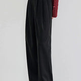 Simple High-Waisted Wide-Leg Tailored Trousers - liwisi