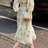 Exquisite and Elegant V-Neck Waist-Cinched Dress