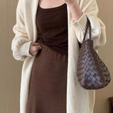 Casual Loose Mid-Length Knitted Cardigan