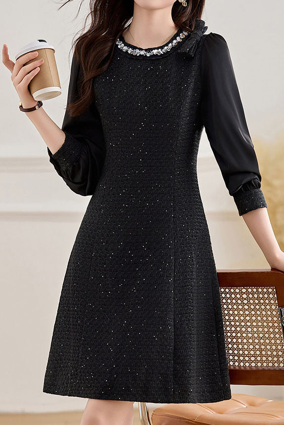 Elegant Temperament Patchwork Dress - liwisi