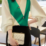 Casual Workwear Versatile Color-Block Knit Sweater - liwisi