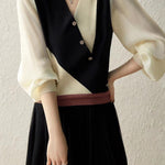Casual Workwear Versatile Color-Block Knit Sweater - liwisi
