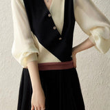 Casual Workwear Versatile Color-Block Knit Sweater - liwisi