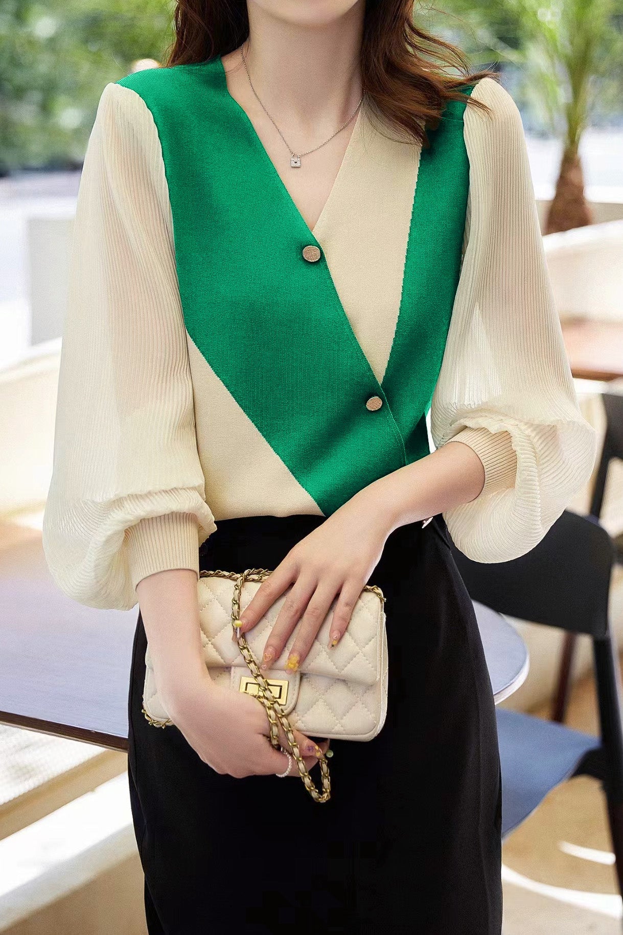 Casual Workwear Versatile Color-Block Knit Sweater - liwisi