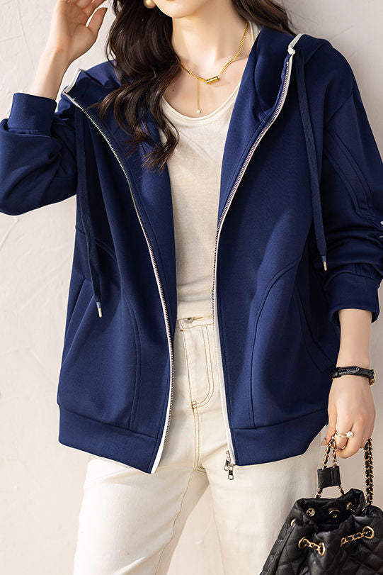 Casual Workwear Color-Block Hooded Coat - liwisi
