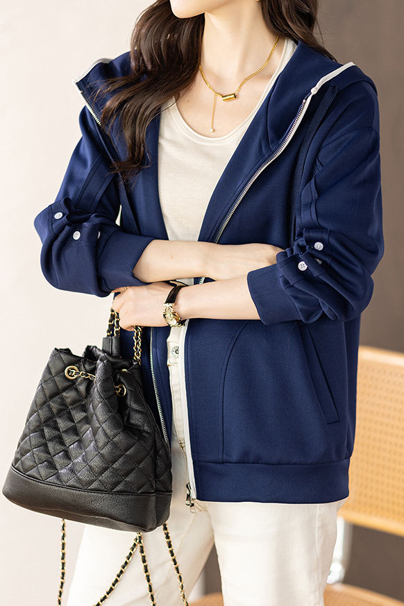 Casual Workwear Color-Block Hooded Coat - liwisi