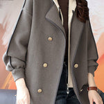 Casual Hooded Fake Two-Piece Double-Breasted Coat - liwisi