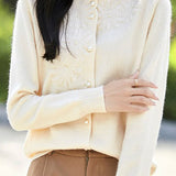Exquisite Round Neck 3D Crochet Knit Cardigan - liwisi