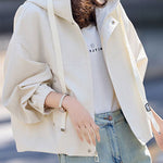 Casual Short Hooded Trench Coat - liwisi
