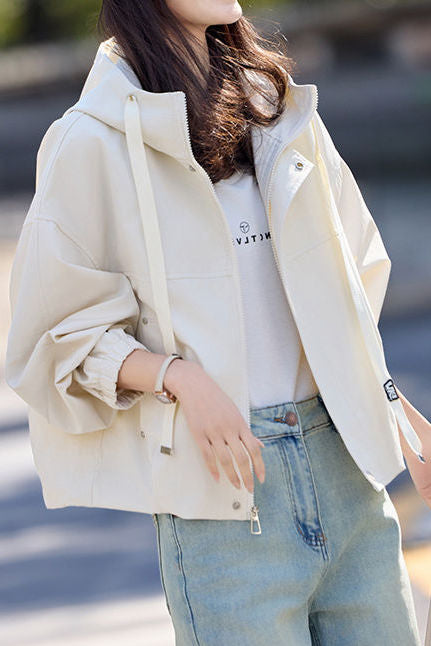 Casual Short Hooded Trench Coat - liwisi