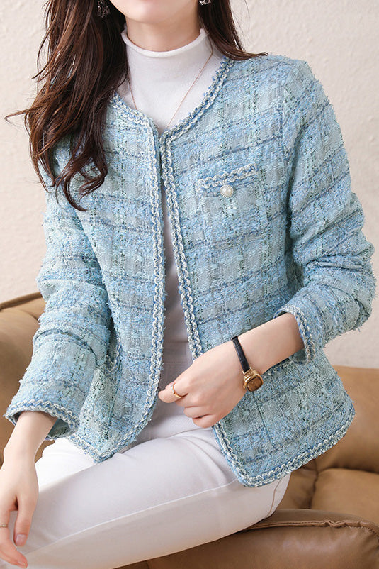 Elegant Versatile Tweed Coat - liwisi