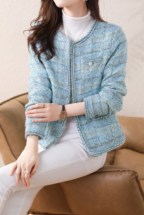 Elegant Versatile Tweed Coat - liwisi